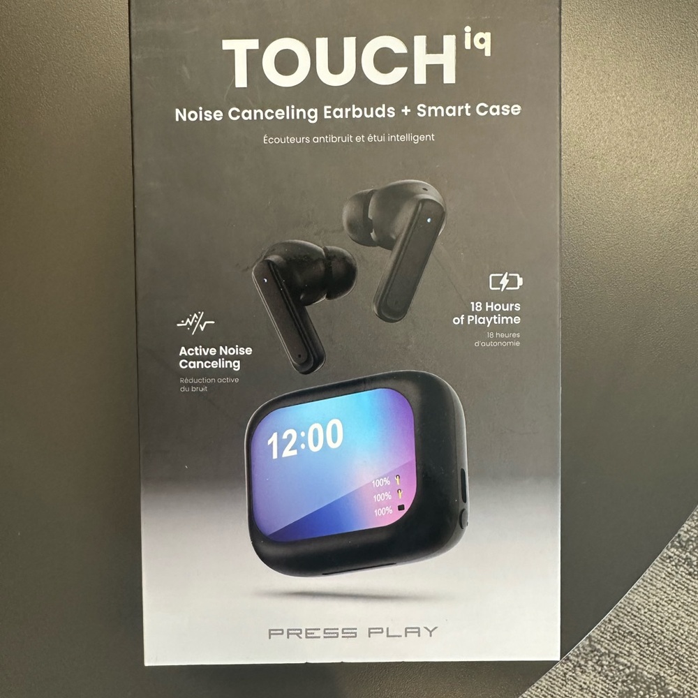 TOUCH iq Noise Canceling Earbuds + Smart Case - Black